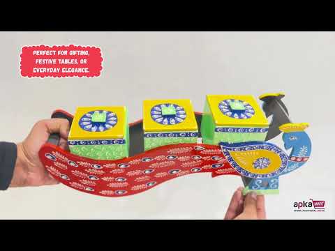 Dry Fruit Box with Lid - Peacock Design - For Serving & Dining Table Decor - ApkaMart