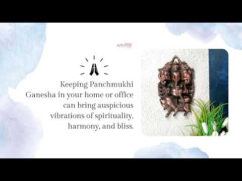 Ganesha Wall Hanging | Panchmukhi Ganesh Wall Decor for Main Gate | Vastu Ganesha Idol for Home, Puja & Religious Decor - 13 Inch-Apkamart