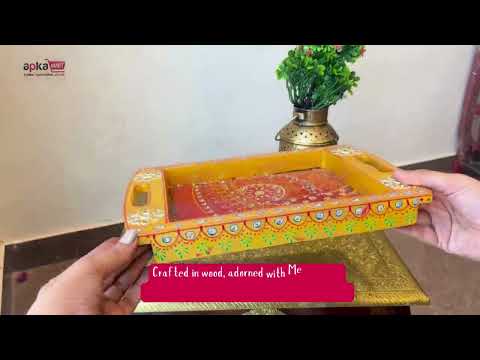 Decorative Serving Tray Set - For Serving & Table Decor -Set of 2 - Apkamart