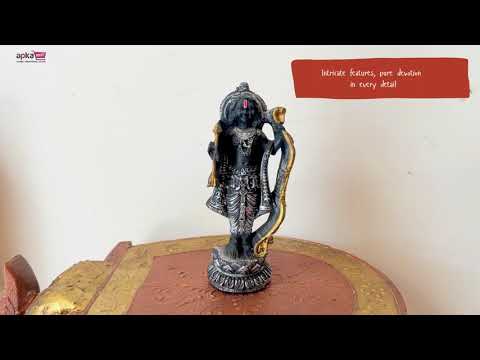 Ram Lalla Ayodhya Mandir Idol | Ram Lala Statue Miniature Sculpture - For Gift, Home Decor, Temple, Pooja, Car Dashboard - 5 Inch - apkamart
