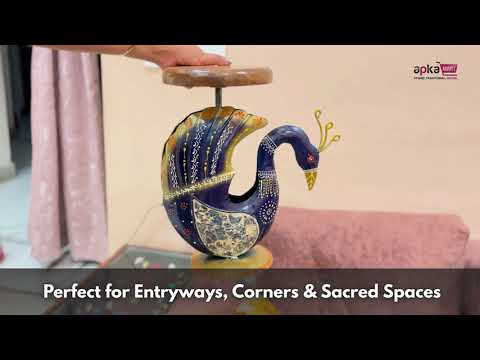 Antique Side Table Swan Design - 15 Inch for Home and Corner Decor - ApkaMartSide Table Peacock Design | End Table Cum Showpiece - for Living Room, Home and Corner Decor & Gift - 15 Inch - apkamart #Color_Blue