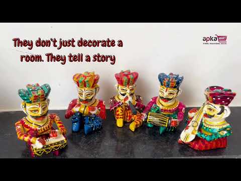 Rajasthani Musician Showpiece | Babla Musicians - For Table & Home Decor - 4 Inch -Set of 5 - Apkamart