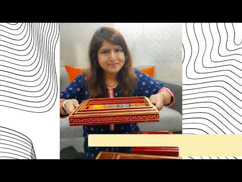 Decorative Tray | Serving Tray & Platters | Wooden Trays With Handle - For Home, Dining Table Organization, Kitchen & Gifts (Pack of 3) - apkamart