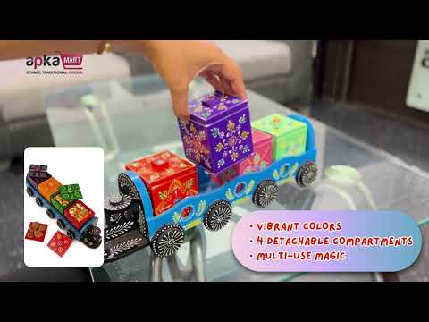 Dry Fruit Box | Wooden Box Engine Design - For Serving & Table Decor - ApkaMart