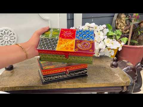 Wooden Box | Jewellery Box with Lock for Wedding & Anniversary Gift - 8X5- Apkamart #Style_Pack of 2