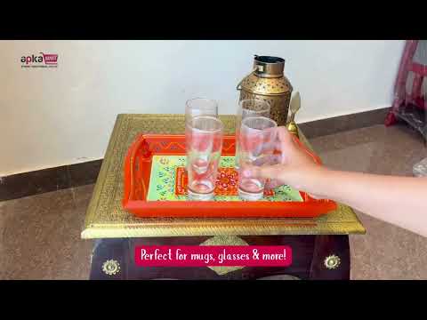 Wooden Serving Tray Set | Tea & Snacks Serving Platter - For Home, Dining Table, Kitchen Decor | Wedding & Housewarming Gift (Combo of 3) - Apkamart #Style_Design 1