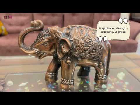 Elephant Statue Showpiece | Elephant Sculpture - for Vastu, Good Luck, Prosperity, Home & Table Decor & Gifts - 12 Inch - Apkamart #Style_Pack of 1