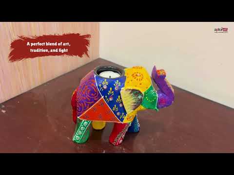 Elephant Tea Light Stand Showpiece | Decorative Candle Tealight Holder - For Home, Table, Living Room Decor | For Festival Decoration & Gifts - 6 Inch (Pack of 2) - Apkamart #Style_Set Of 1