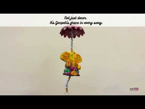 Latkan Toran Wall Hanging | Rajasthani Traditional Strings with Bells - Ganesha Design - For Main Door, Entrance, Wedding, Room, Home, Diwali Decoration - 20 Inch - Apkamart