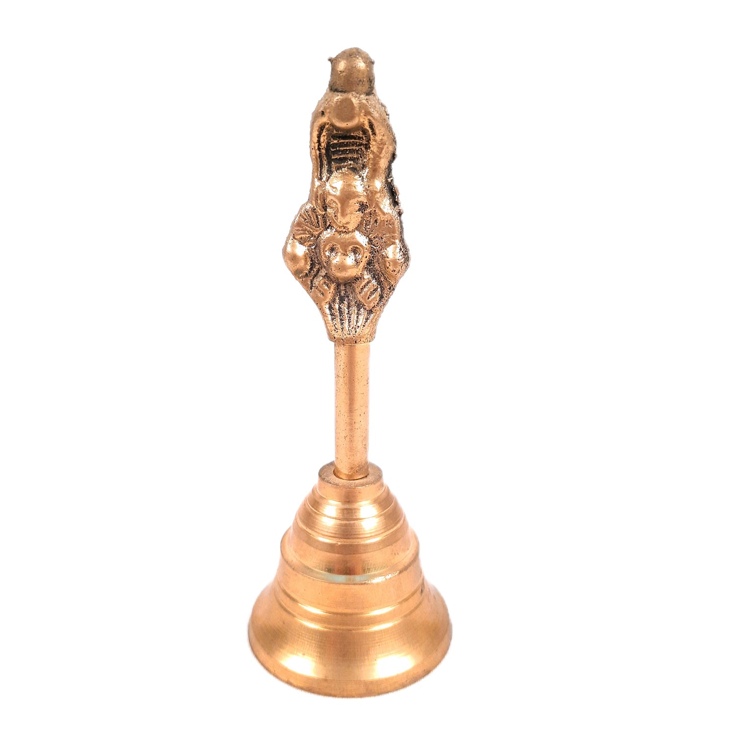 Pooja Mandir Bell Brass | Puja Ghanti - for Home Temple, Puja, Arti | Religious Puja Item - apkamart #Style_Design 1