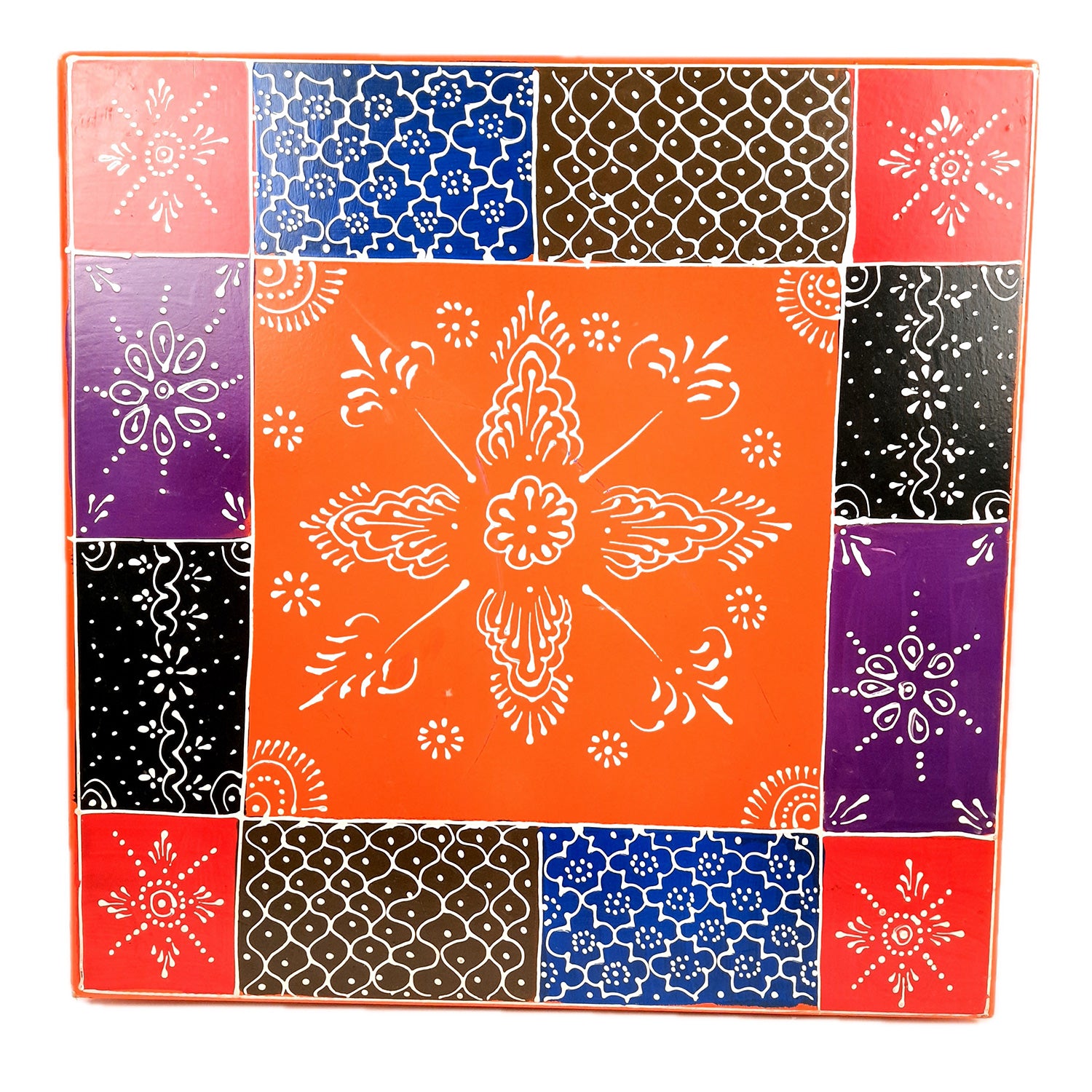 Wooden Puja Peeta Chowki | Stool / Aasan for God Idols | Wooden Pooja Chowki Table - for Festivals, Home, living Room, Corner, Mandir Decoration & Gifts - 18 Inch - apkamart