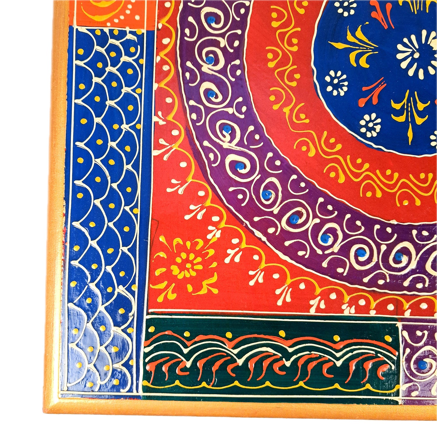 Puja Chowki Bajot| Wooden Choki For Sitting | Peeta For Home, living Room, Corner, Mandir Decoration & Gifts - 16 Inch - apkamart