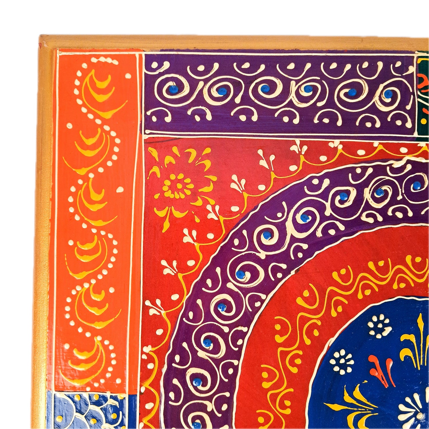 Puja Chowki Bajot| Wooden Choki For Sitting | Peeta For Home, living Room, Corner, Mandir Decoration & Gifts - 16 Inch - apkamart