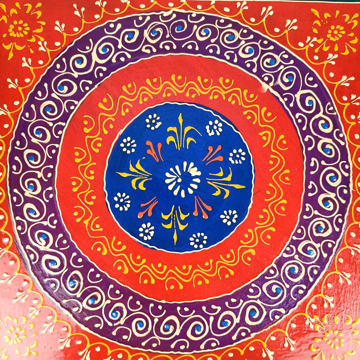 Puja Chowki Bajot| Wooden Choki For Sitting | Peeta For Home, living Room, Corner, Mandir Decoration & Gifts - 16 Inch - apkamart