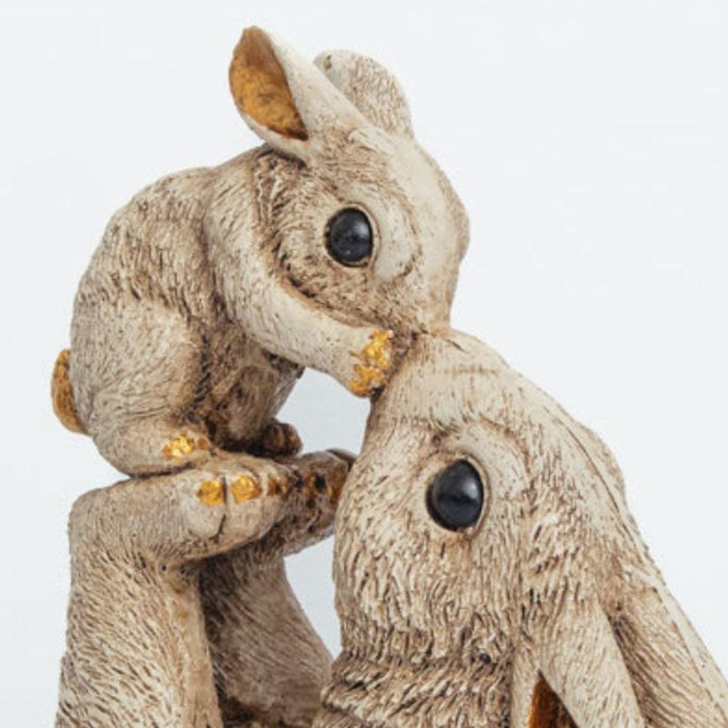 Rabbit Mother with Baby Statue Showpiece | Animal Decorative Figurines - for vastu, Home Decor Balcony Outdoor Indoor Office & Gifts - 10 Inch - Apkamart #Color_Brown