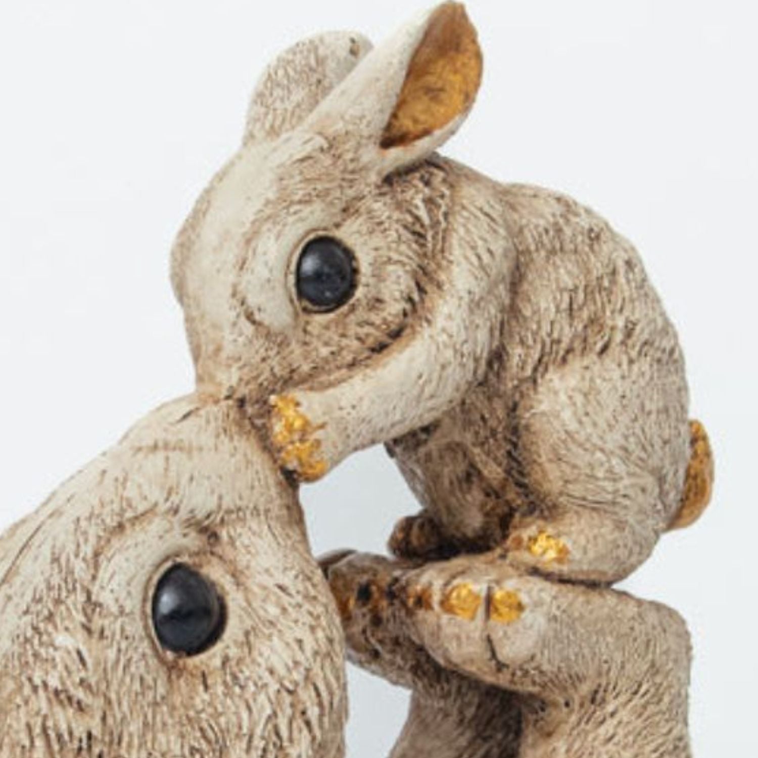 Rabbit Mother with Baby Statue Showpiece | Animal Decorative Figurines - for vastu, Home Decor Balcony Outdoor Indoor Office & Gifts - 10 Inch - Apkamart #Color_Brown