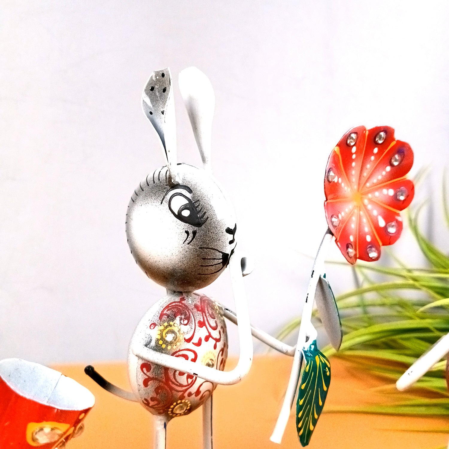 Rabbit Showpiece Set | Animal Figurines - for Home, Table, Living Room, TV Unit & Bedroom Office Desk Decor& Gifts - 8 Inch (Pack of 3) - Apkamart