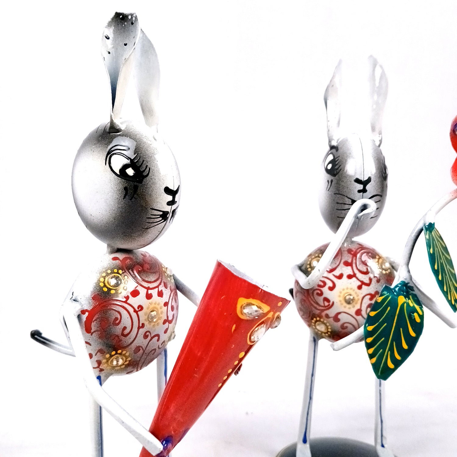 Rabbit Showpiece Set | Animal Figurines - for Home, Table, Living Room, TV Unit & Bedroom Office Desk Decor& Gifts - 8 Inch (Pack of 3) - Apkamart