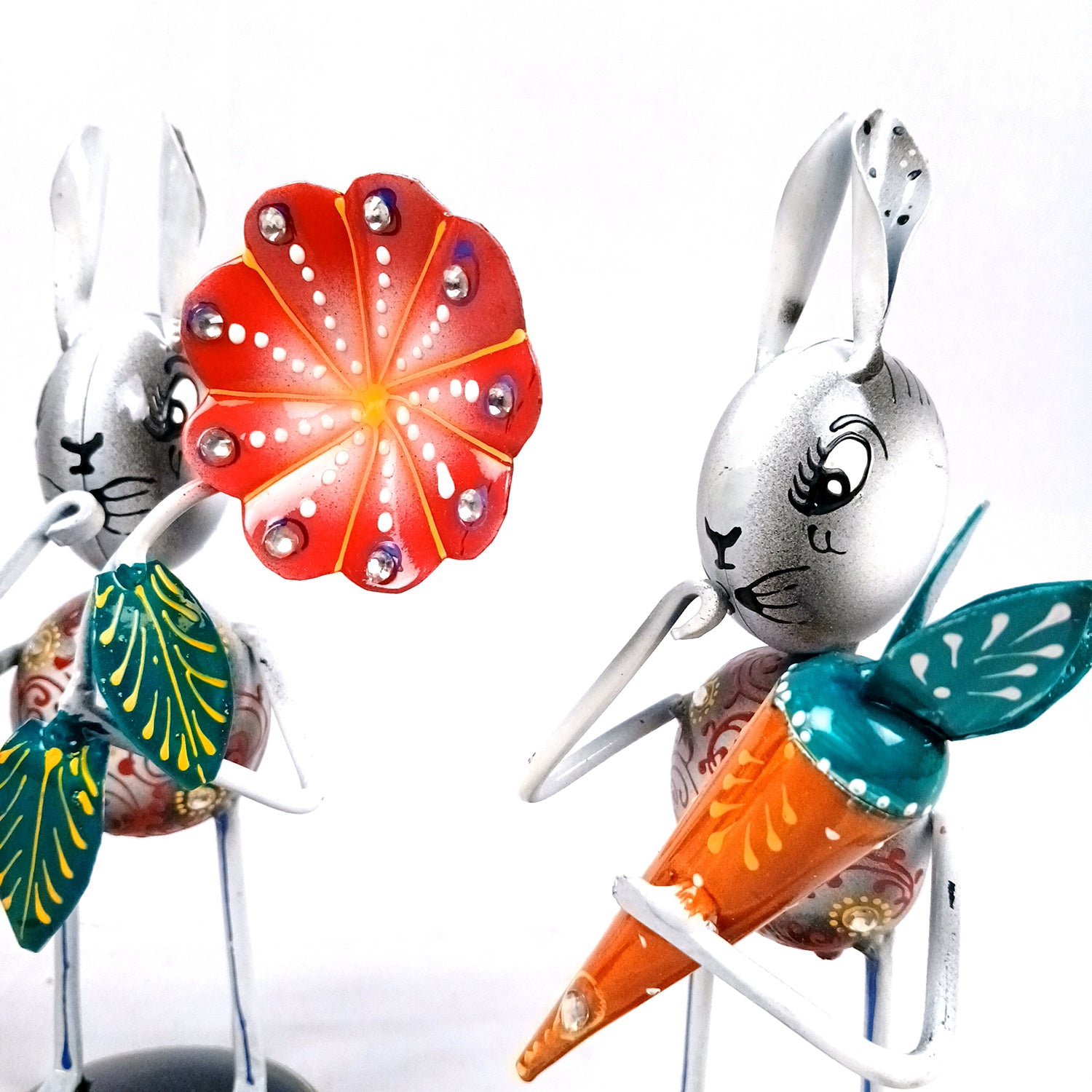 Rabbit Showpiece Set | Animal Figurines - for Home, Table, Living Room, TV Unit & Bedroom Office Desk Decor& Gifts - 8 Inch (Pack of 3) - Apkamart