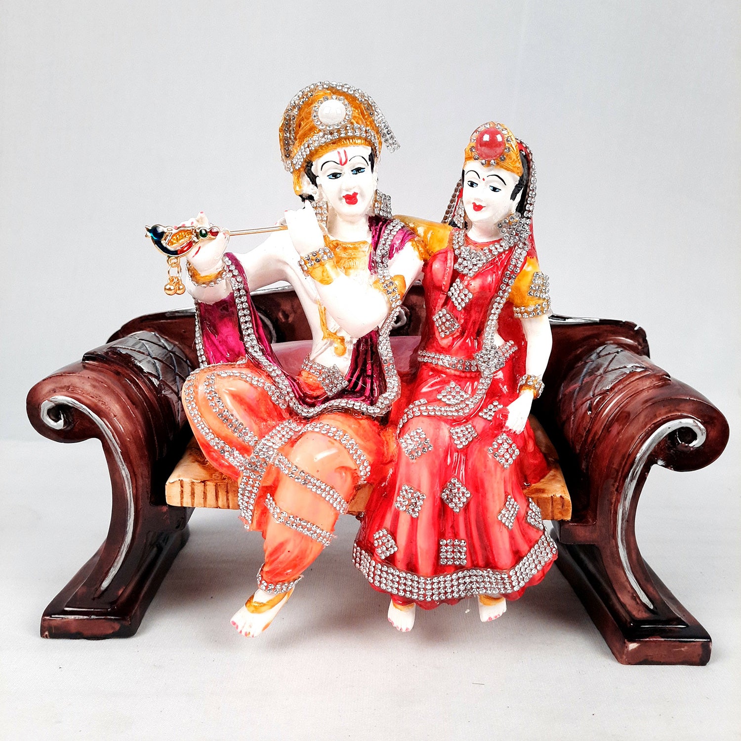 Radha Krishna Statue with Premium Finish Idol Murti - for Home Decor, Living Room, Temple, Pooja, Office & Gifts - 8 Inch - apkamart