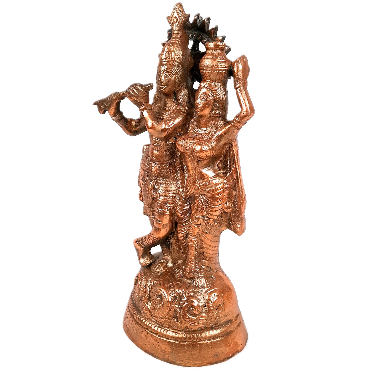 Radha Krishna Murti | Shri Radhe Krishna Statue Idol - for Home, Table, Living Room, Office, Puja , Entrance Decoration & Gifts | Religious & Spiritual Sculpture - 12 Inch - Apkamart