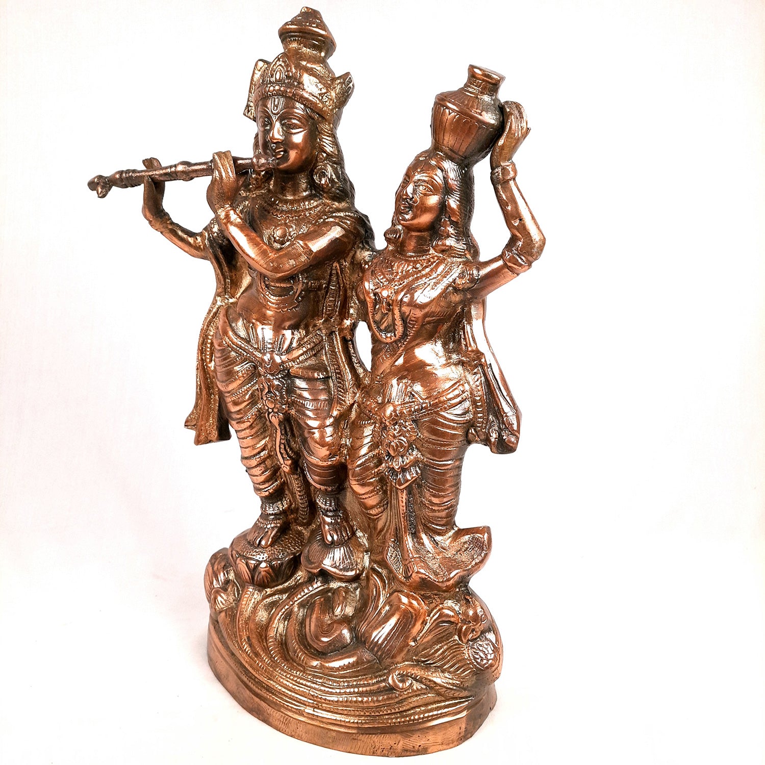 Radha Krishna Idol Statue | Radhe Krishna Murti For Corner Decoration | Wedding Gift for Couples | Religious Gift - for Home, Table, Living Room, Office, Puja , Entrance Decoration - 18 Inch - Apkamart