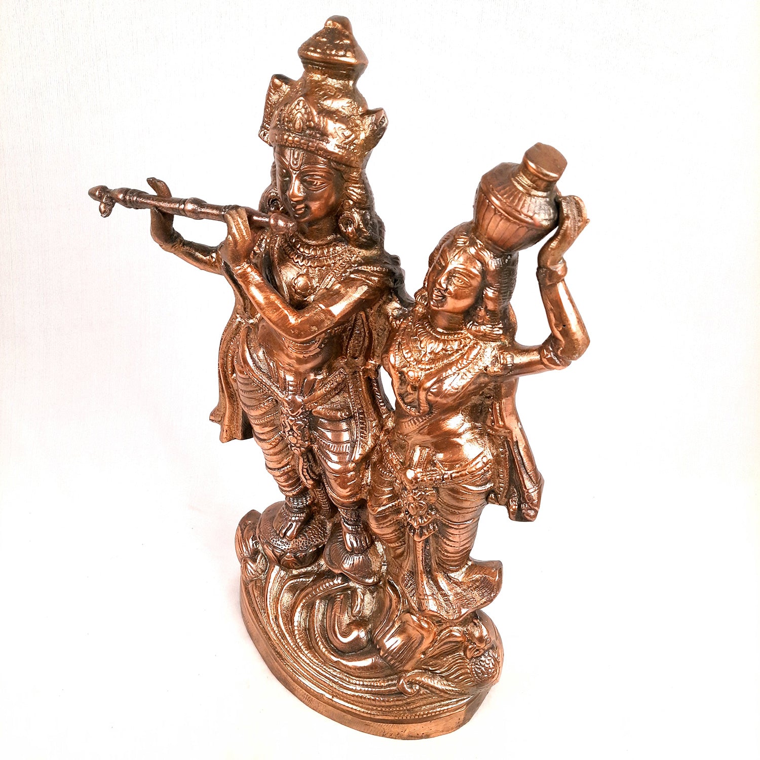 Radha Krishna Idol Statue | Radhe Krishna Murti For Corner Decoration | Wedding Gift for Couples | Religious Gift - for Home, Table, Living Room, Office, Puja , Entrance Decoration - 18 Inch - Apkamart