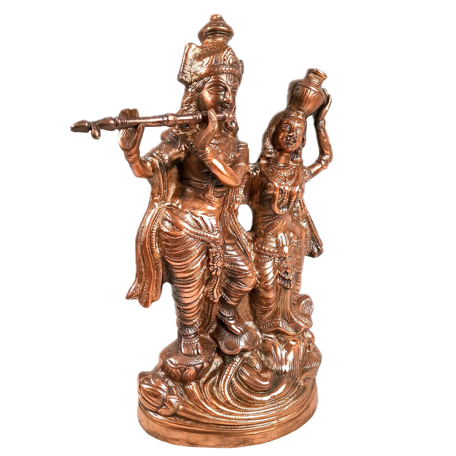 Radha Krishna Idol Statue | Radhe Krishna Murti For Corner Decoration | Wedding Gift for Couples | Religious Gift - for Home, Table, Living Room, Office, Puja , Entrance Decoration - 18 Inch - Apkamart