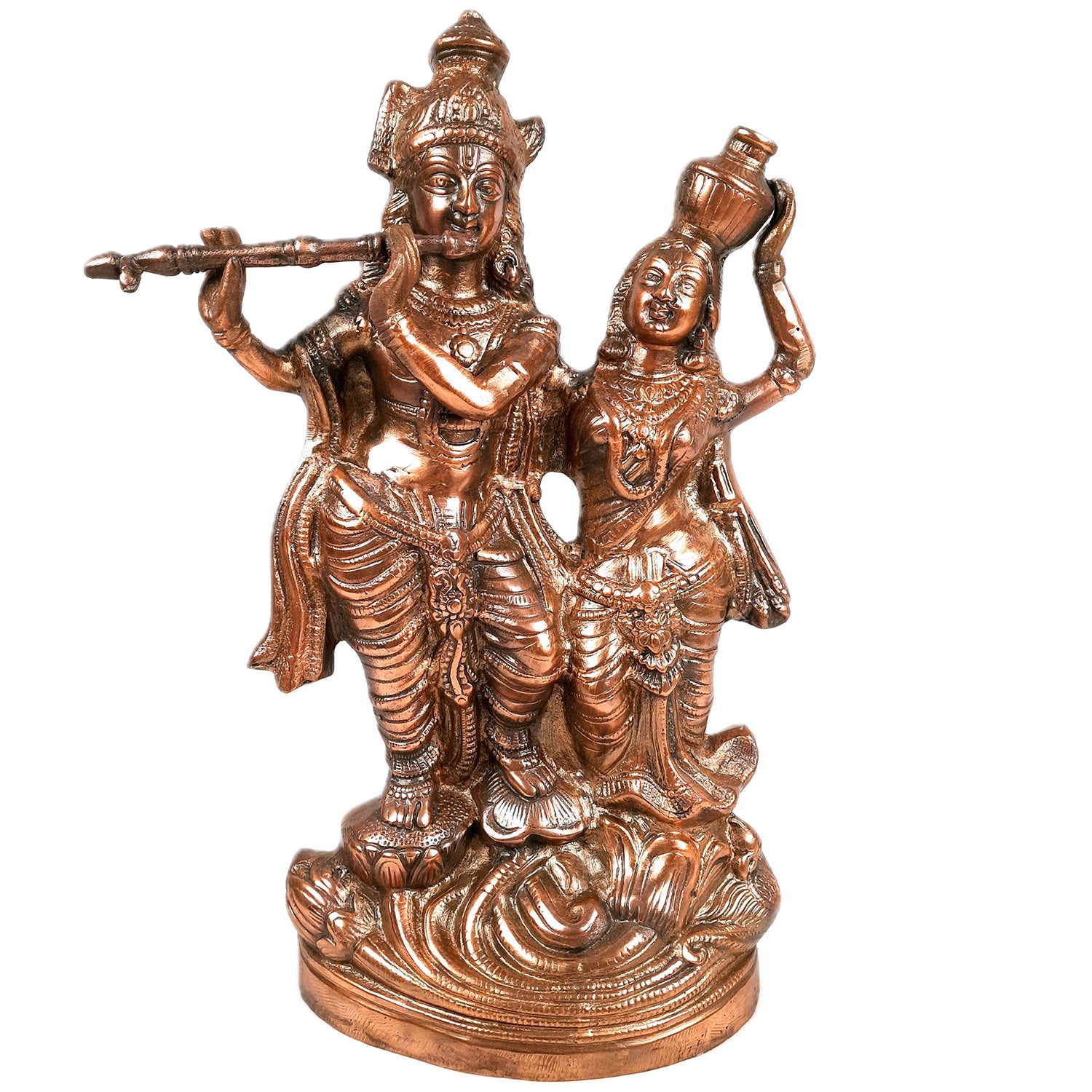 Radha Krishna Idol Statue | Radhe Krishna Murti For Corner Decoration | Wedding Gift for Couples | Religious Gift - for Home, Table, Living Room, Office, Puja , Entrance Decoration - 18 Inch - Apkamart