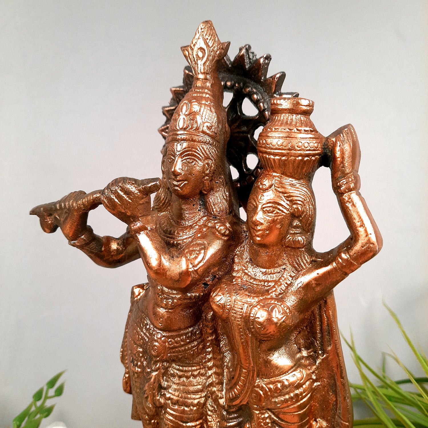 Radha Krishna Murti | Shri Radhe Krishna Statue Idol - for Home, Table, Living Room, Office, Puja , Entrance Decoration & Gifts | Religious & Spiritual Sculpture - 12 Inch - Apkamart