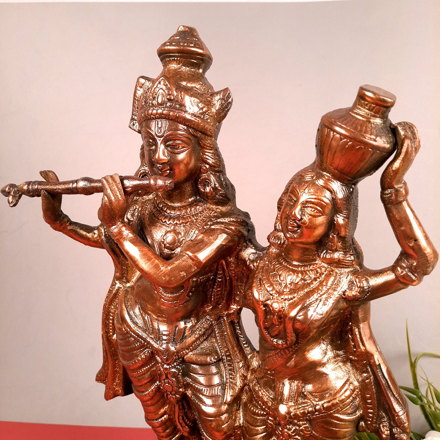 Radha Krishna Idol Statue | Radhe Krishna Murti For Corner Decoration | Wedding Gift for Couples | Religious Gift - for Home, Table, Living Room, Office, Puja , Entrance Decoration - 18 Inch - Apkamart