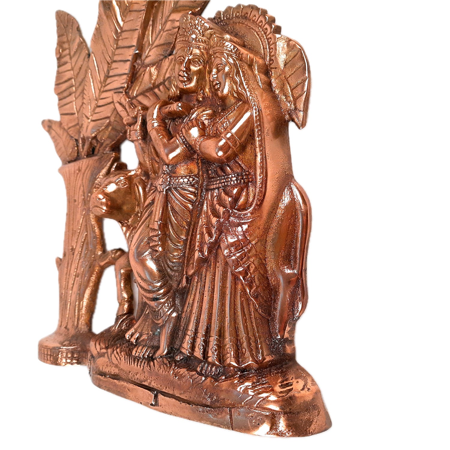 Radha Krishna Wall Hanging Idol | Shri Radha Krishna With Cow Wall Hanging Art Statue Murti - for Gift, Home, Living Room, Office, Puja Room Decoration - 17 Inch - apkamart