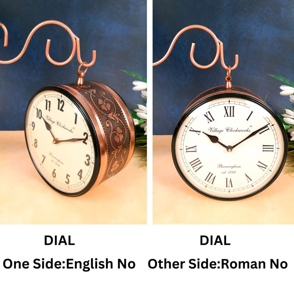 Vintage Clock | Railway Clock - 6 Inch - ApkaMart #Style_Design 2