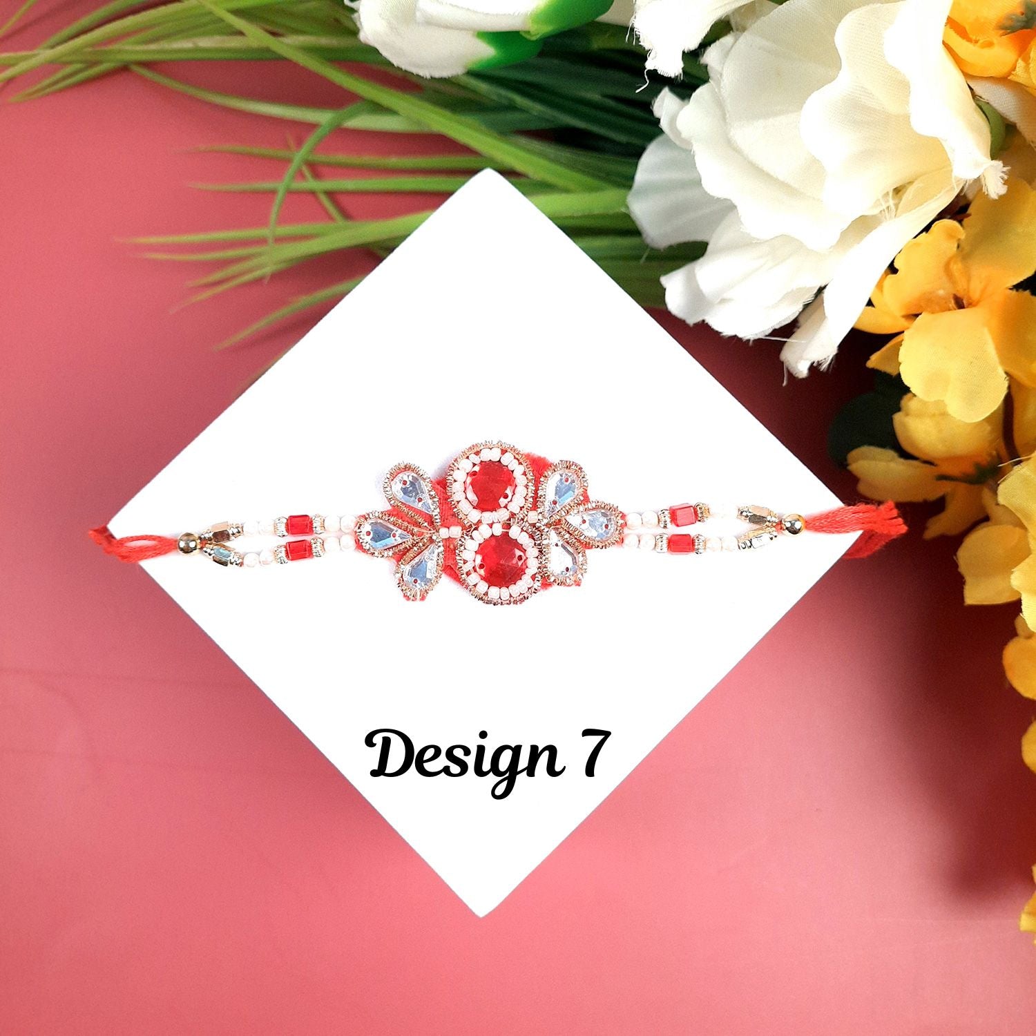 Designer Rakhi | Rakhi Exclusive American Diamond Rakhi Combo for Bhaiya, Bhabhi, Brother - Apkamart