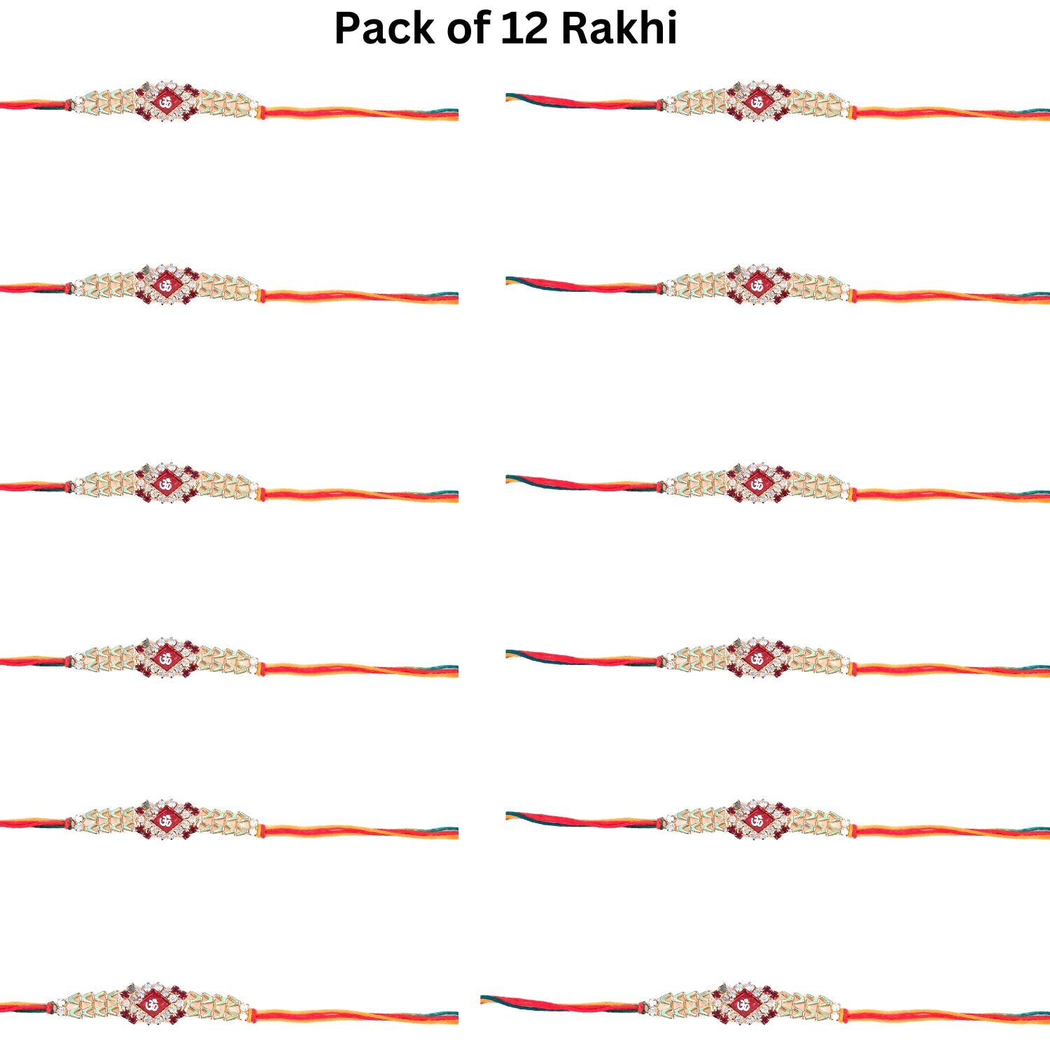 Rakhi - Stone Design | Rakhi Stylish Premium Combo for Bhaiya, Bhabhi, Brother, Bhai & Kids - apkamart #Style_pack of 12