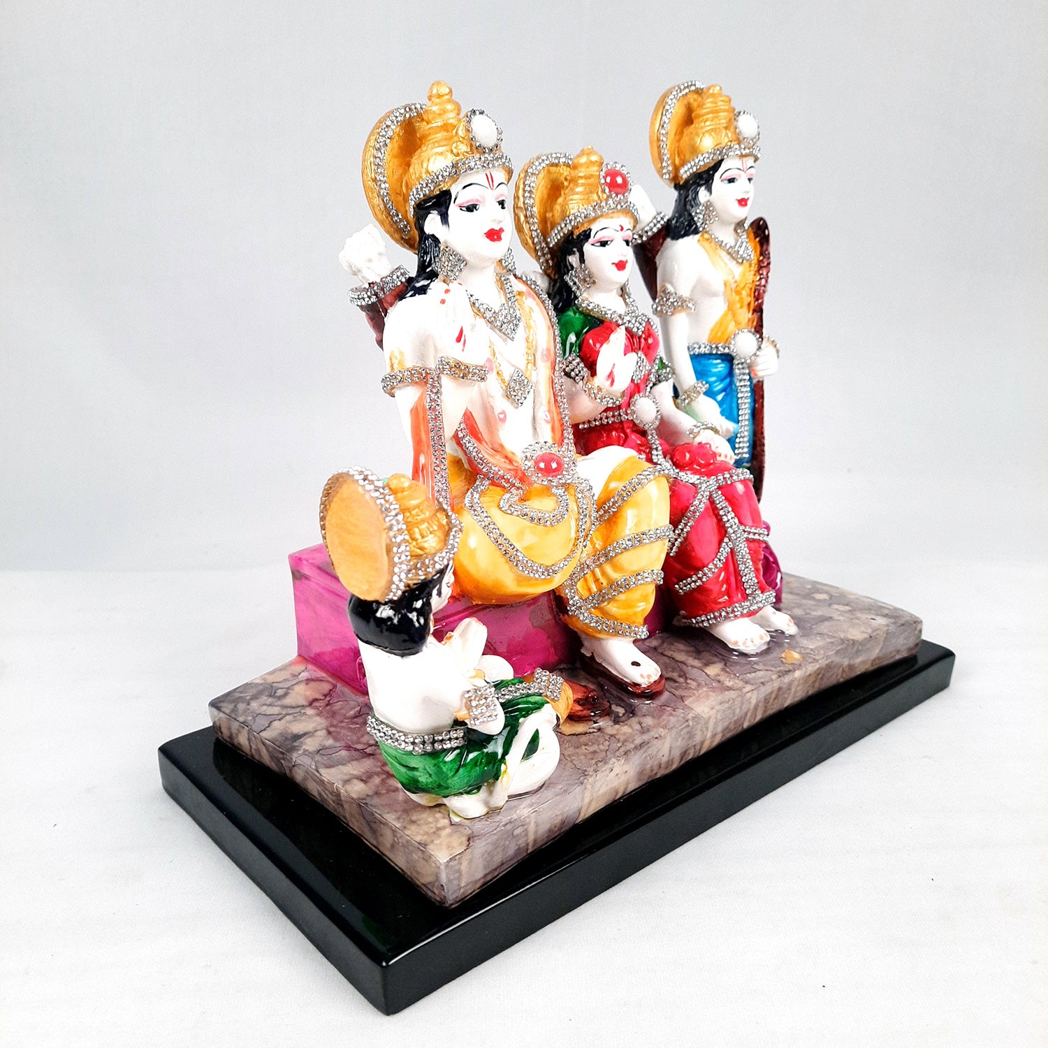 Ram Darbar Statue With Premium Finish | Ram, Laxman, Sita, Hanuman Idol - for Puja Room, Home, Temple, Decor & Gifts - 9 Inch - apkamart