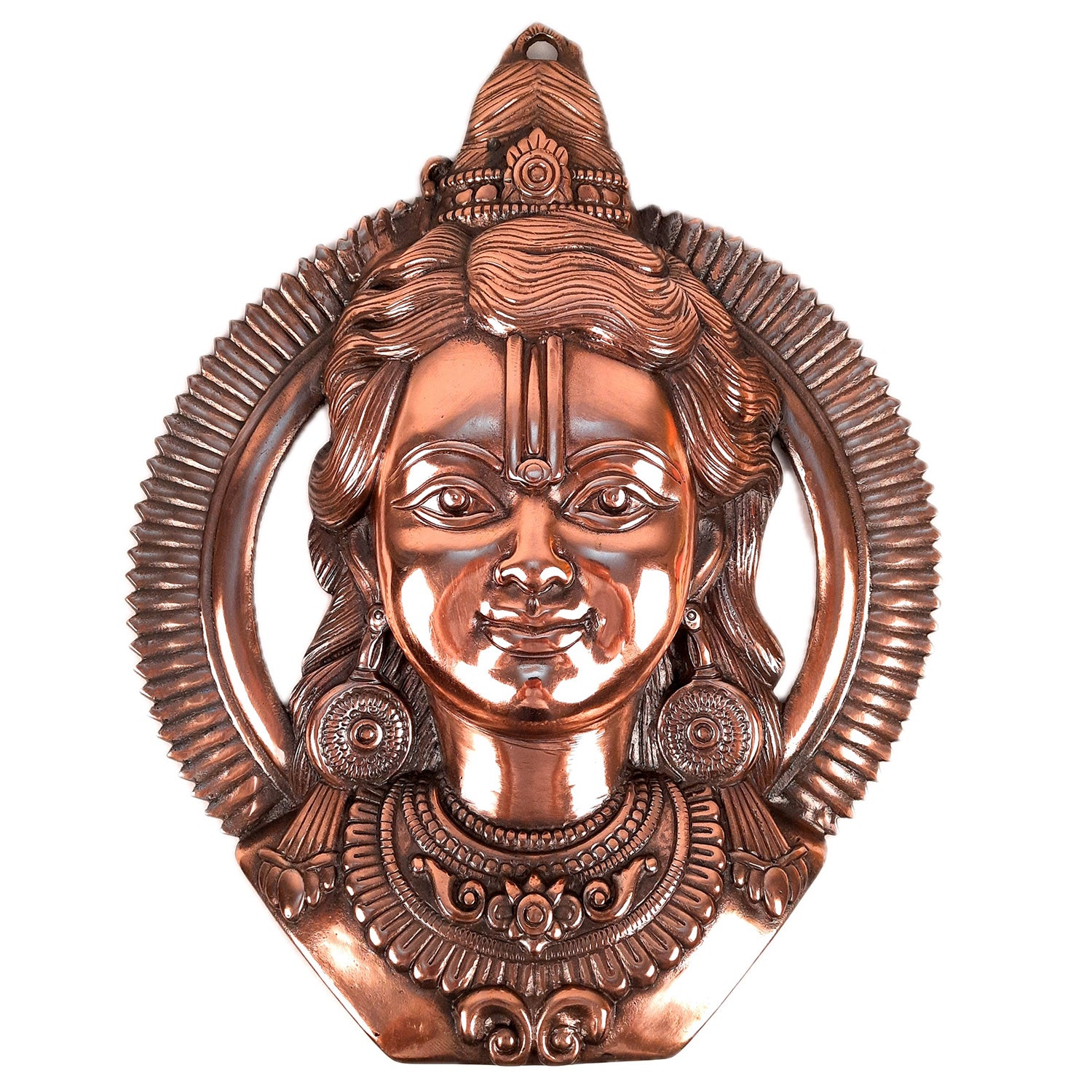 Shri Ram Wall Hanging Statue Idol | Rama Lalla Face Wall Decor - for Pooja, Home, Temple, Mandir Decor & Gift - apkamart
