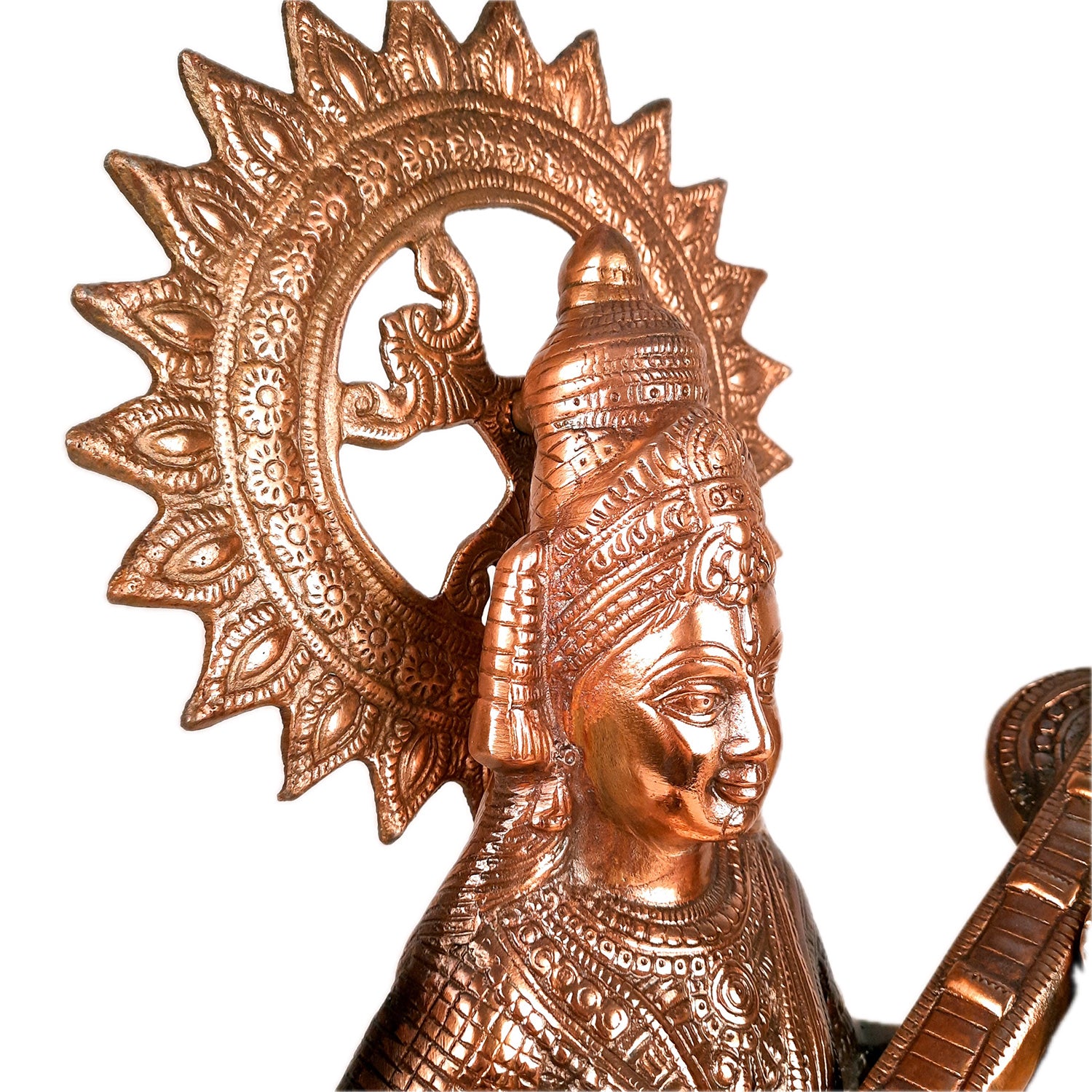 Saraswati Statue Murti | Maa Sarasvati Decor Statue | Religious & Spiritual Wall Art - for Puja, Home, Entrance & Living Room - 25 inch - Apkamart