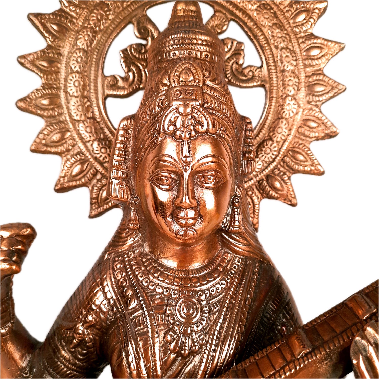 Saraswati Statue Murti | Maa Sarasvati Decor Statue | Religious & Spiritual Wall Art - for Puja, Home, Entrance & Living Room - 25 inch - Apkamart