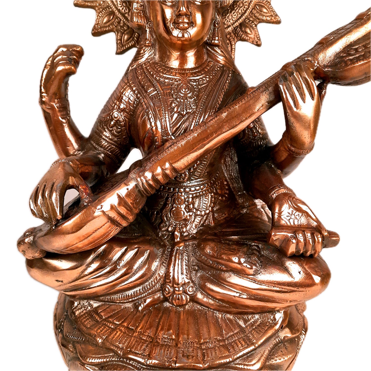 Saraswati Statue Murti | Maa Sarasvati Decor Statue | Religious & Spiritual Wall Art - for Puja, Home, Entrance & Living Room - 25 inch - Apkamart