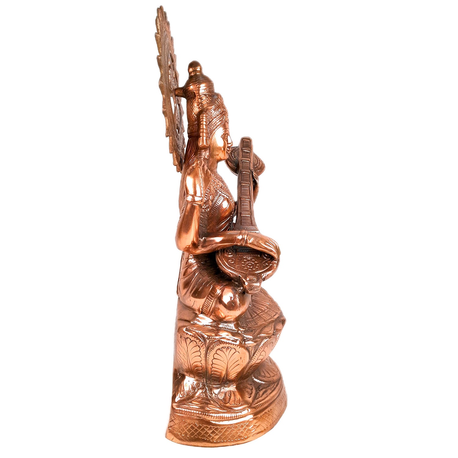 Saraswati Statue Murti | Maa Sarasvati Decor Statue | Religious & Spiritual Wall Art - for Puja, Home, Entrance & Living Room - 25 inch - Apkamart