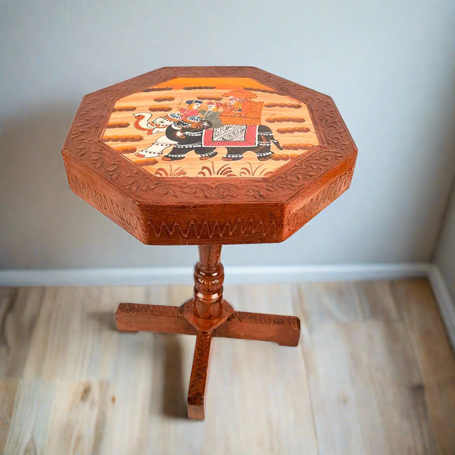 Wooden Side Table | End Table | Wood Stool - for Home Decor, Corners, Sofa Side & Gifts - 15 Inch - apkamart