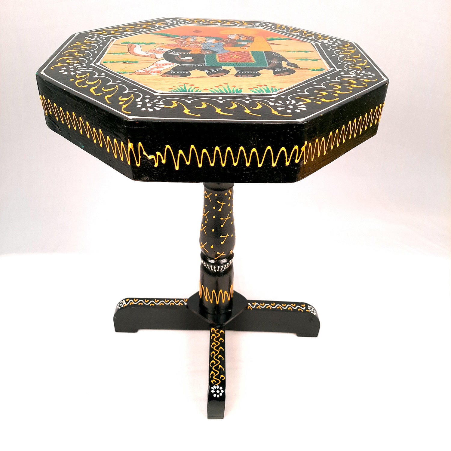 Side Table | Wooden End Tables Cum Stool | Small Table for Keeping Lamp, Vases & Plants - 15 Inch for Sitting, Bedside, Home Decor, Corners, Sofa Side, Office & Gifts - apkamart
