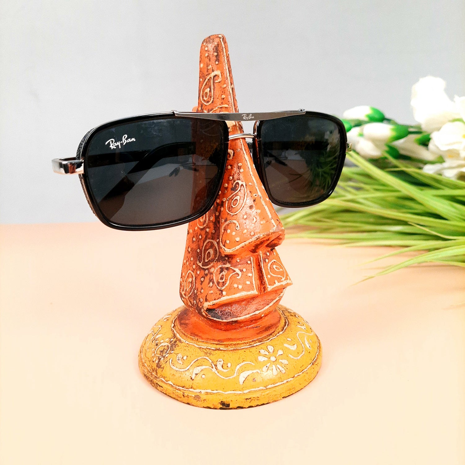 Wooden Spectacle Holders | Specs Eyeglass Holder Stand Nose Shaped - For Home, Desktop, Table, Office Decor, Organization & Gifts - apkamart #Style_Design 1