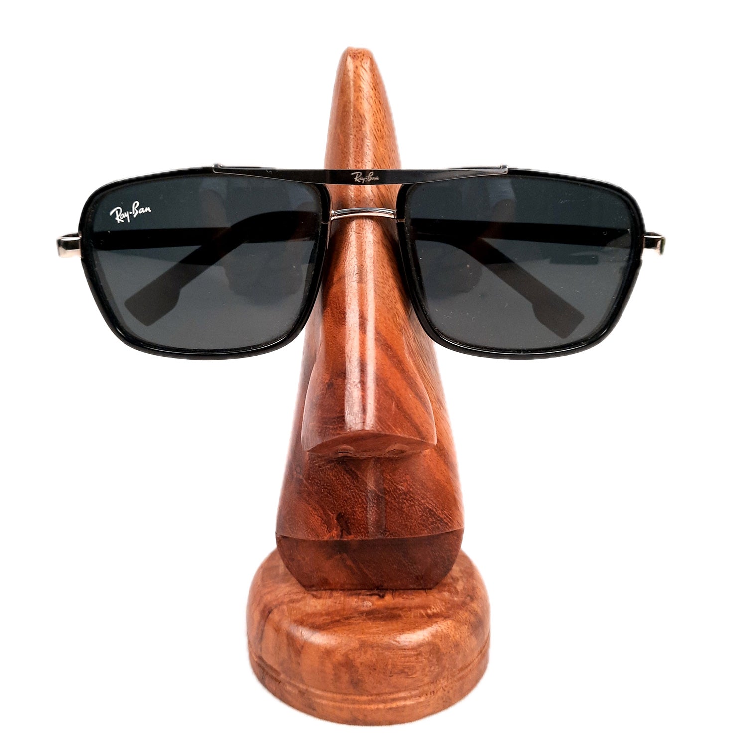 Wooden Nose Shaped Spectacle Holder | Specs Stand | Glasses Stands - For Home, Desktop, Table, Office Decor, Organization & Gifts - 6 Inch - Apkamart