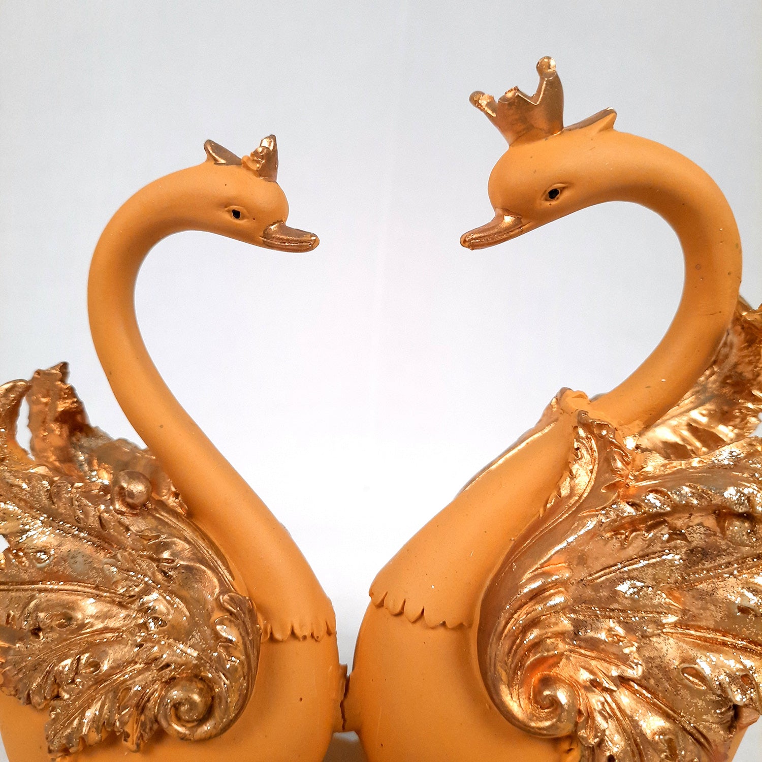 Swan Pair Showpiece | Swan Couple Statue | Kissing Duck Set - For Home, Table, Office, Desk Decor, Gift for him her - 7 inch - apkamart #Style_Design 1