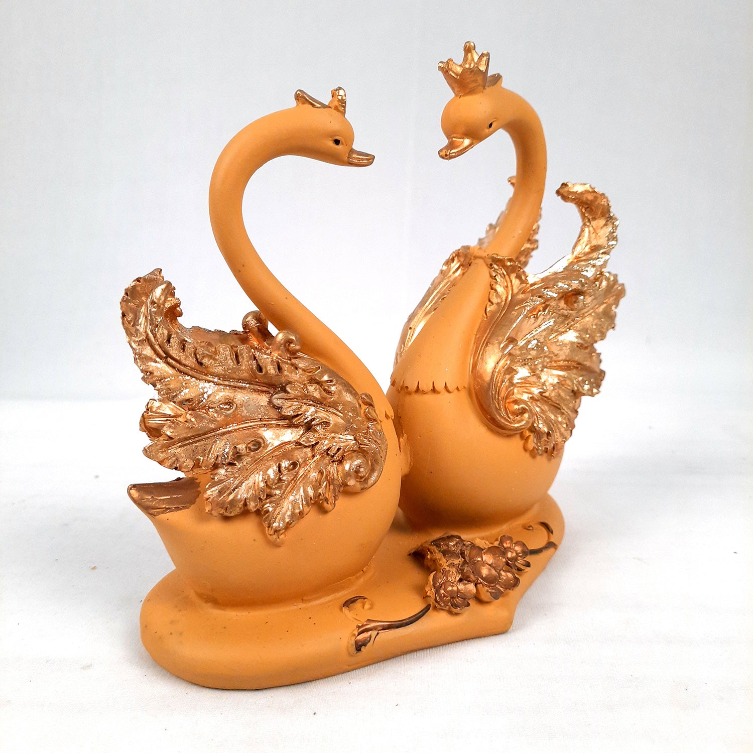 Swan Pair Showpiece | Swan Couple Statue | Kissing Duck Set - For Home, Table, Office, Desk Decor, Gift for him her - 7 inch - apkamart #Style_Design 1