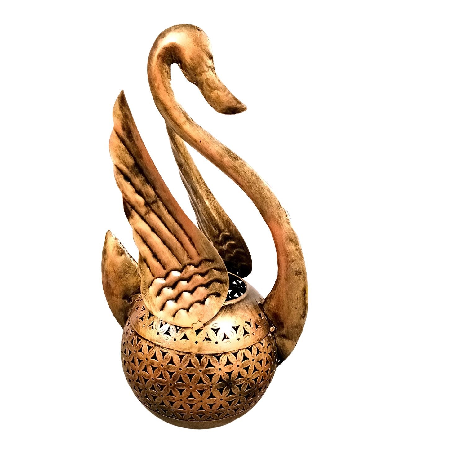 Swan Tea Light Stand Showpiece | Decorative Candle Tealight Holder - for Home, Table, Living Room Decor | for Festival Decoration & Gifts (Pack of 2) - Apkamart