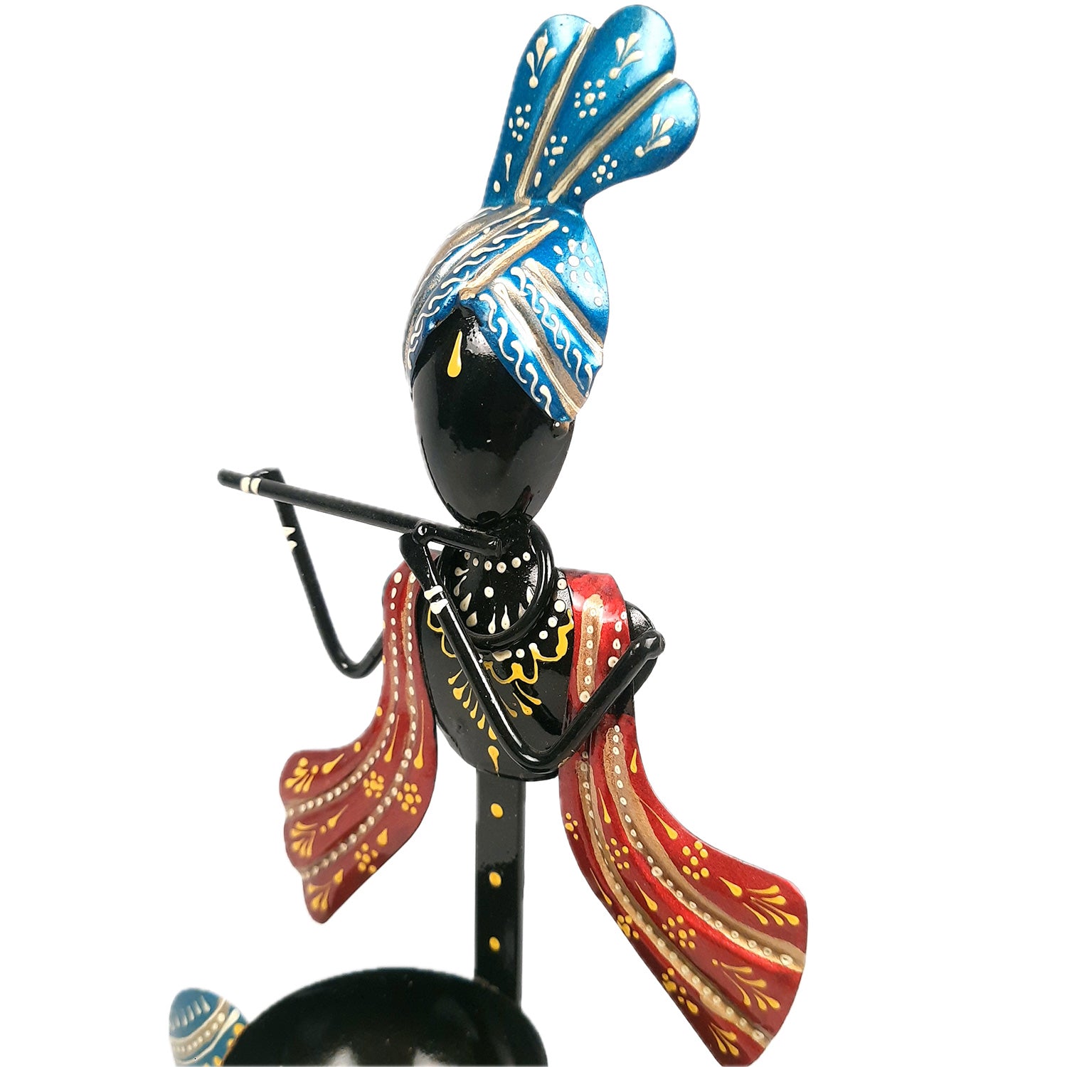 TeaLight Holder - Krishna Design | Candle T Light Holders Stand | Tea Light Candle Stands - For Home, Table, Living Room, Dining room, Bedroom Decor | For Diwali Decoration & Gifts - 10 Inch - Apkamart #Color_Black