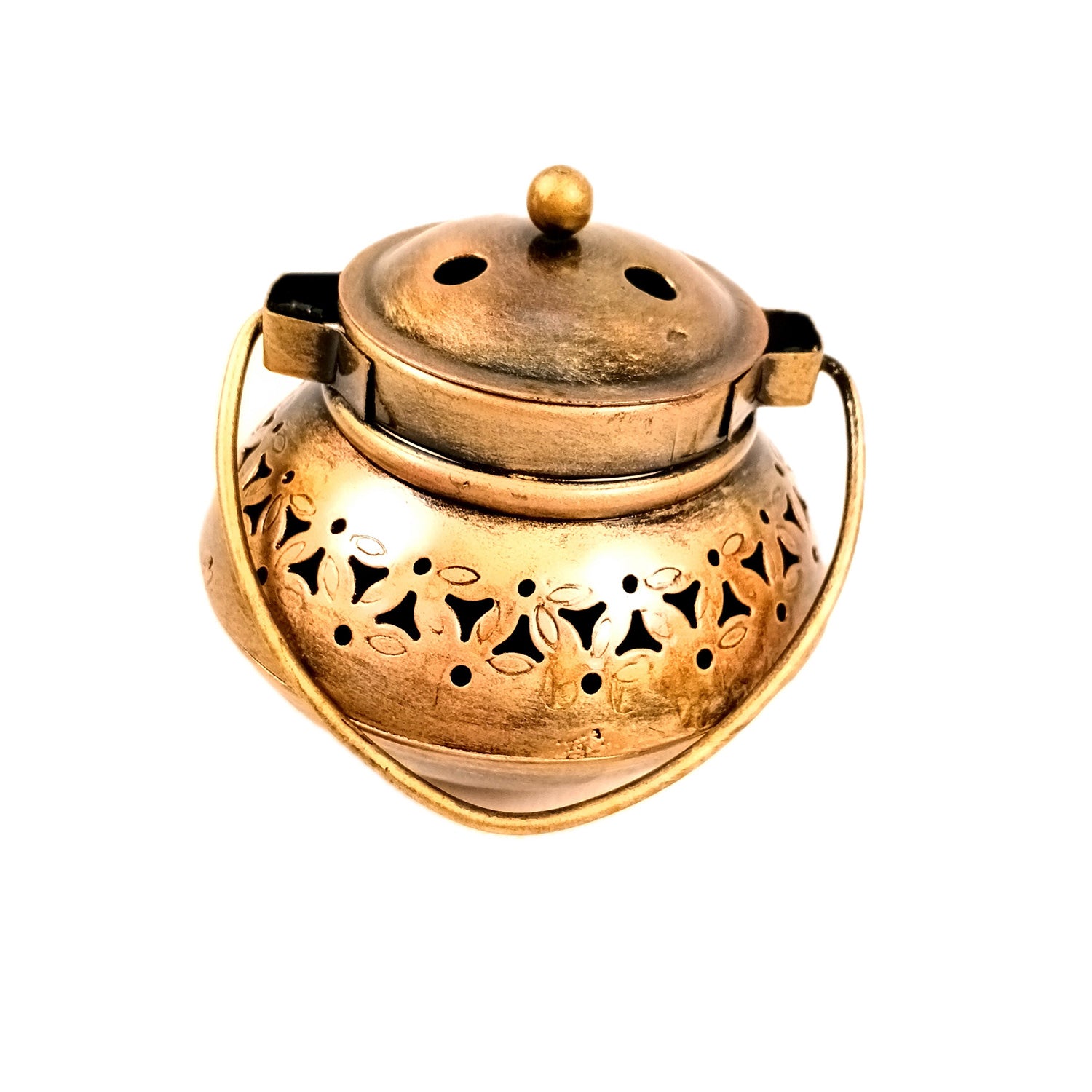 Tea Light Stand | Decorative Candle Tealight Holder - Handi Design With Lid - For Home, Table, Living Room Decor | For Festival Decoration & Gifts - 6 Inch (Pack of 2) - Apkamart